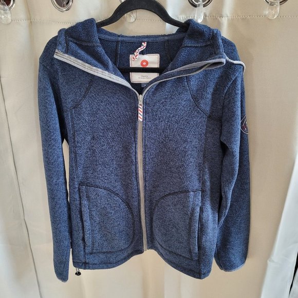 North Worn Mens Jacket Medium Blue Full Zip Hoodie Pockets Norwegian 157738 - Picture 1 of 9